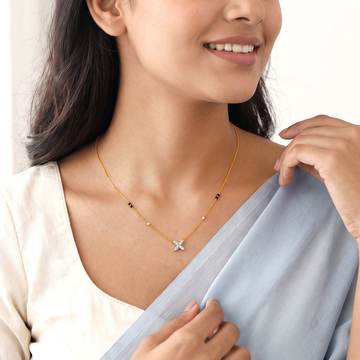 Gold Mridula Lab Grown Diamond Mangalsutra
