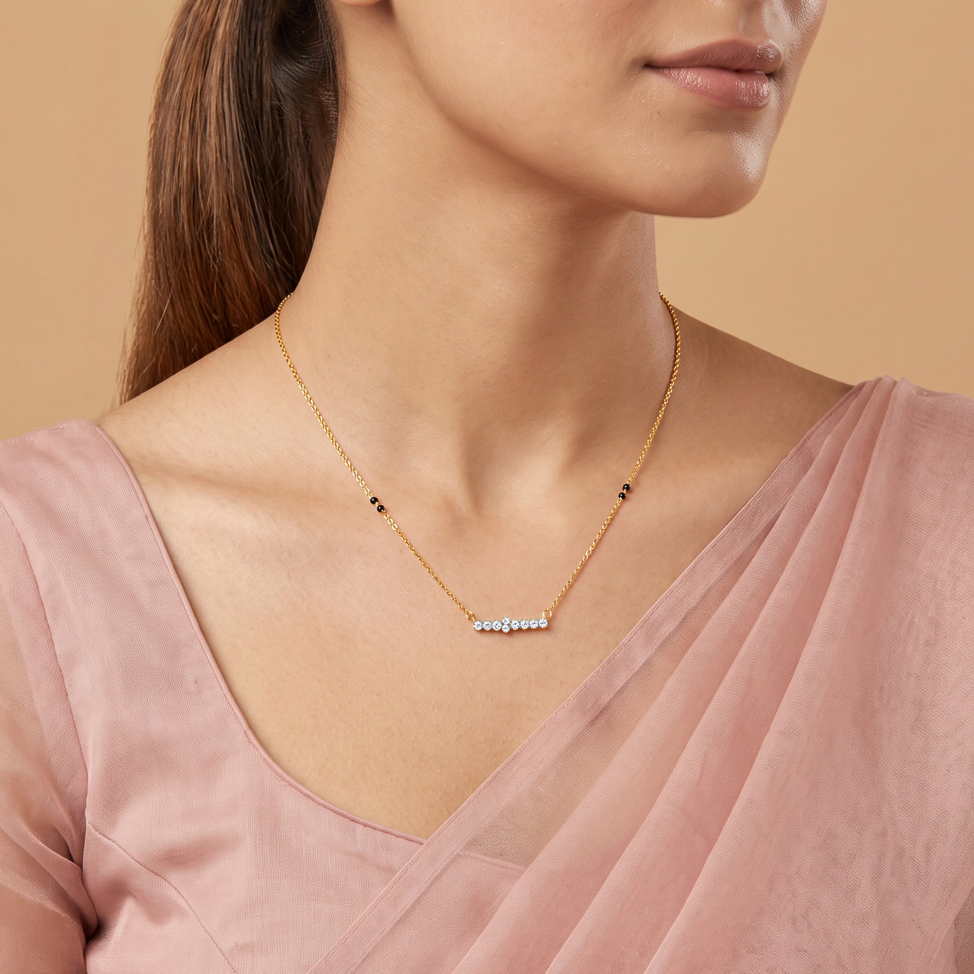 Gold Meera Lab Grown Diamond Mangalsutra