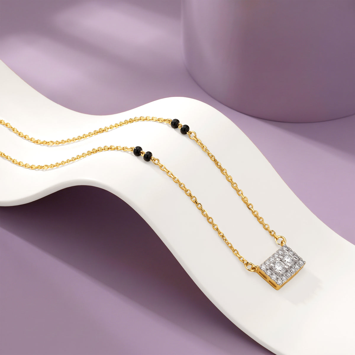 Gold Yamuna Lab Grown Diamond Mangalsutra