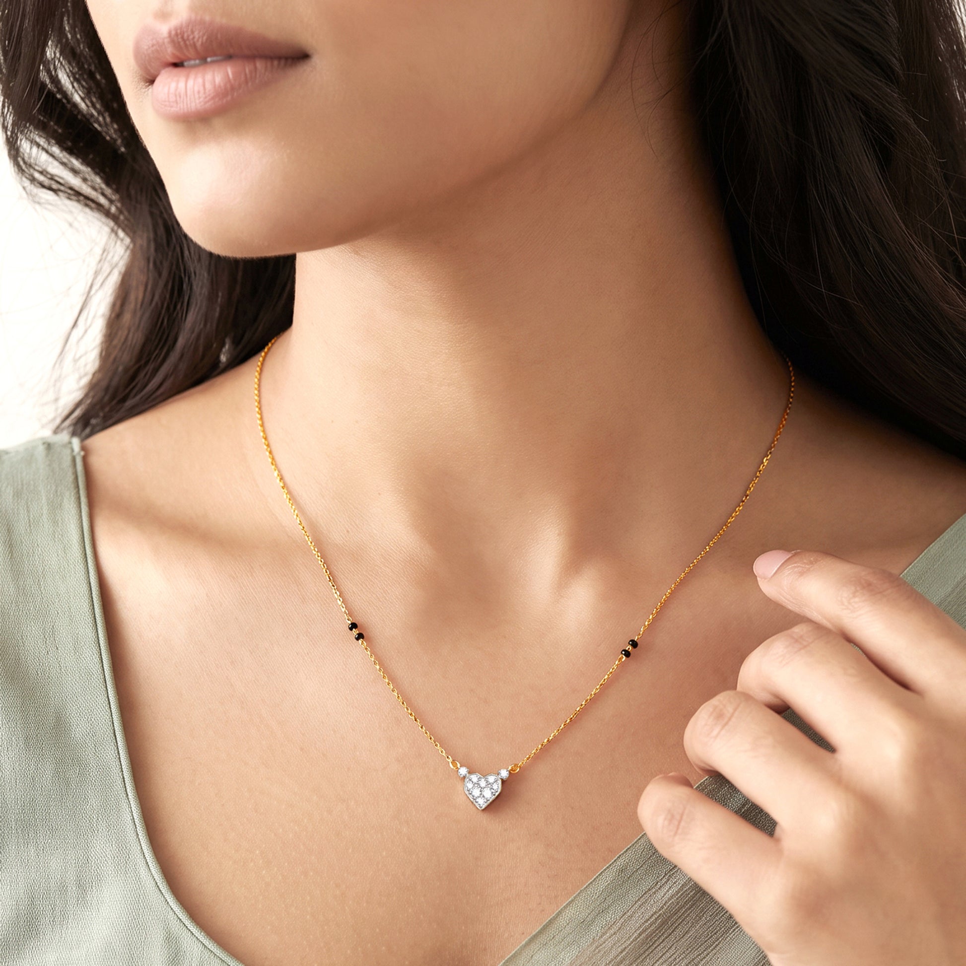 Gold Indumati Lab Grown Diamond Mangalsutra