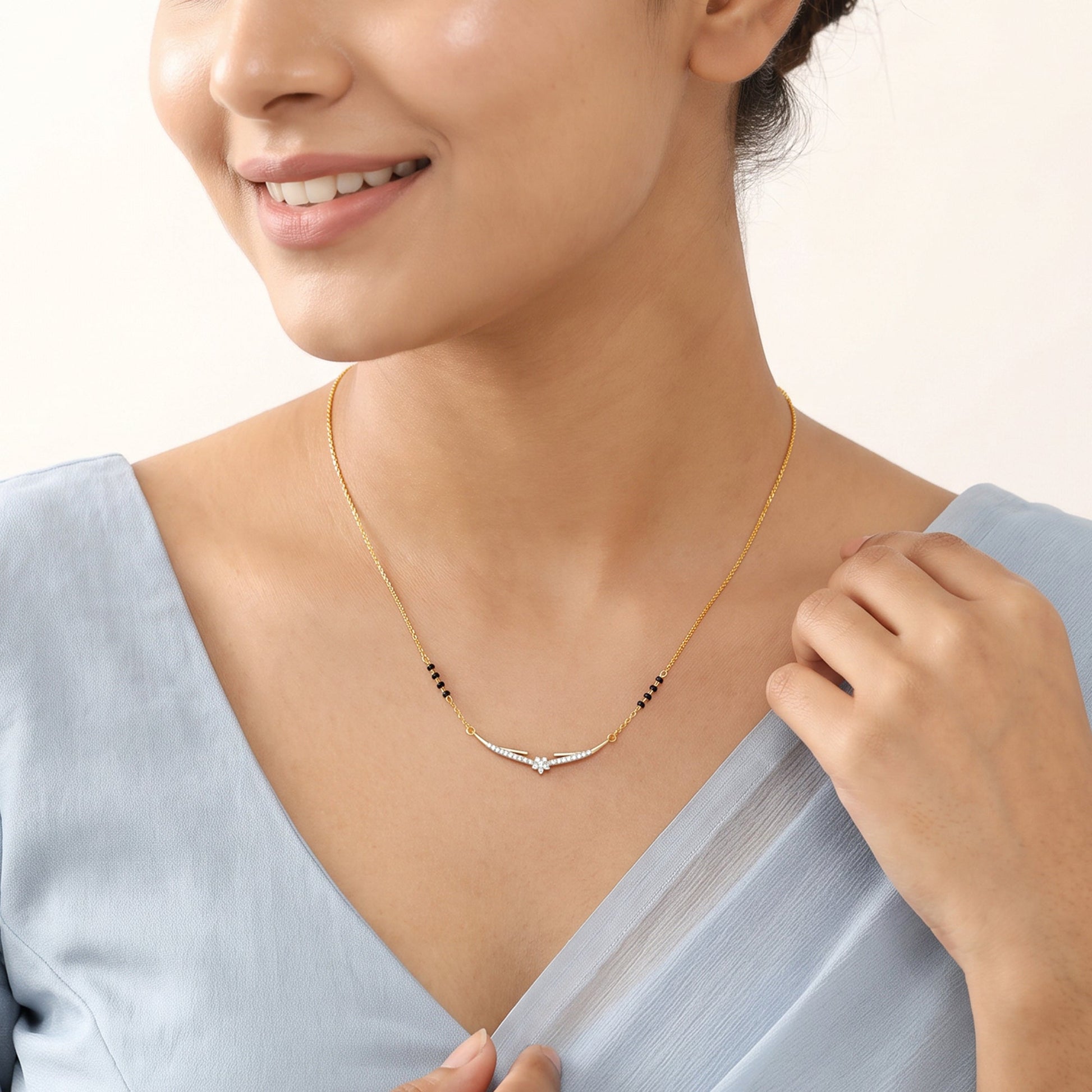 Gold Adya Lab Grown Diamond Mangalsutra