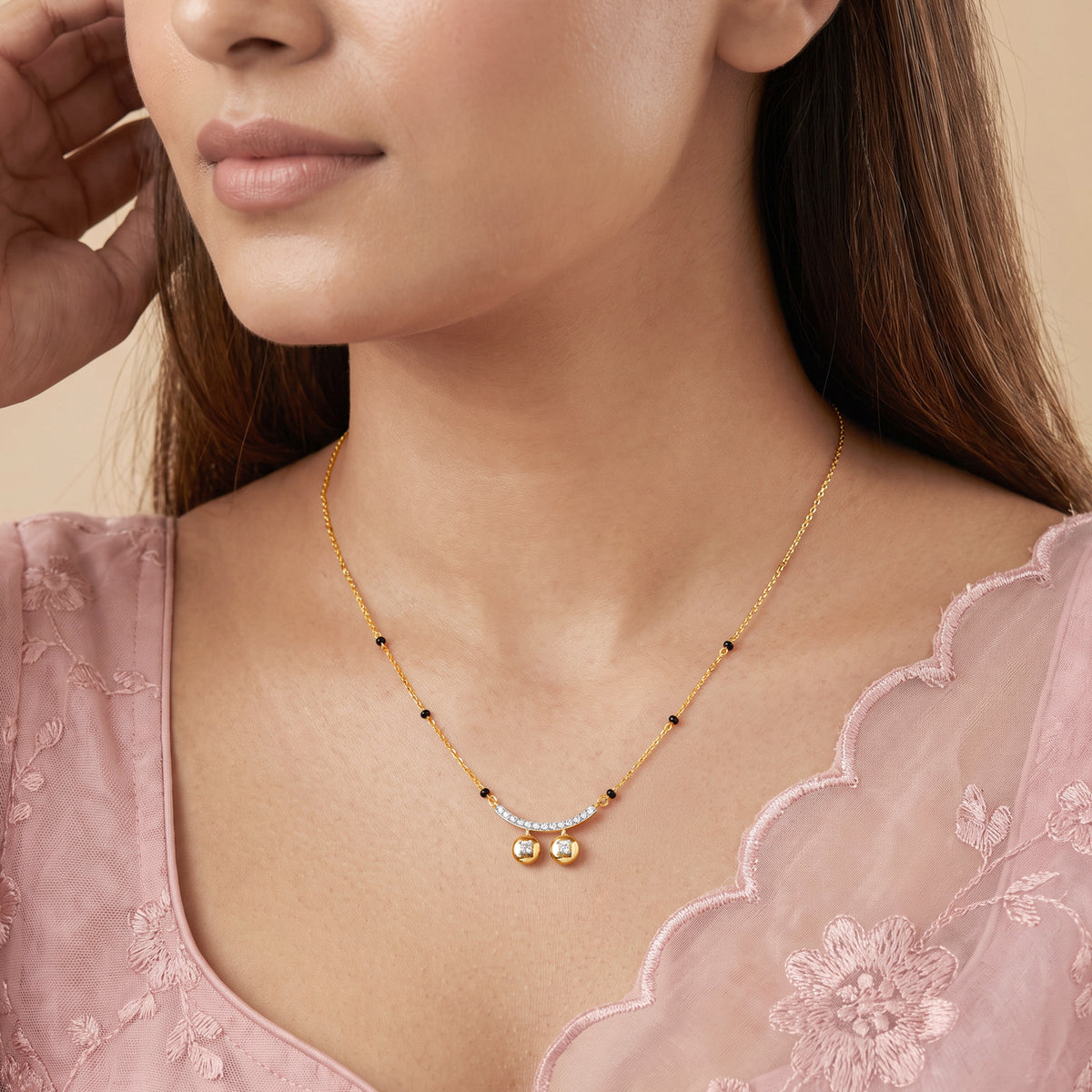 Gold Ashwini Lab Grown Diamond Mangalsutra