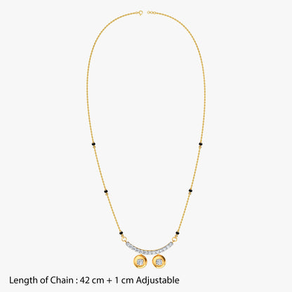 Gold Ashwini Lab Grown Diamond Mangalsutra