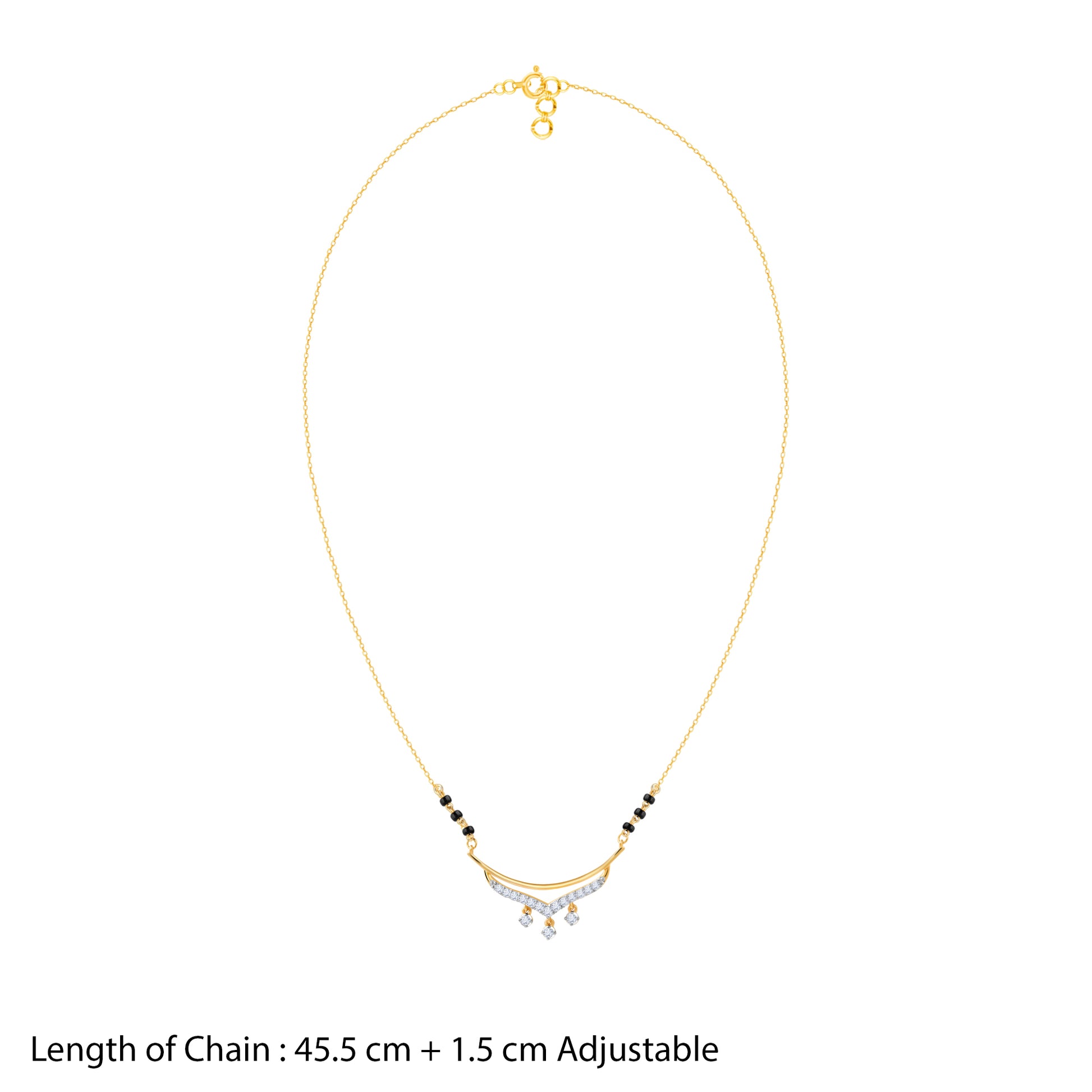 Gold Aarti Diamond Mangalsutra- pure gold mangalsutra for women