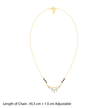 Gold Aarti Diamond Mangalsutra- pure gold mangalsutra for women