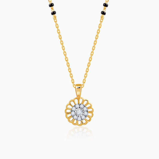 Gold Flora Lab Grown Diamond Mangalsutra