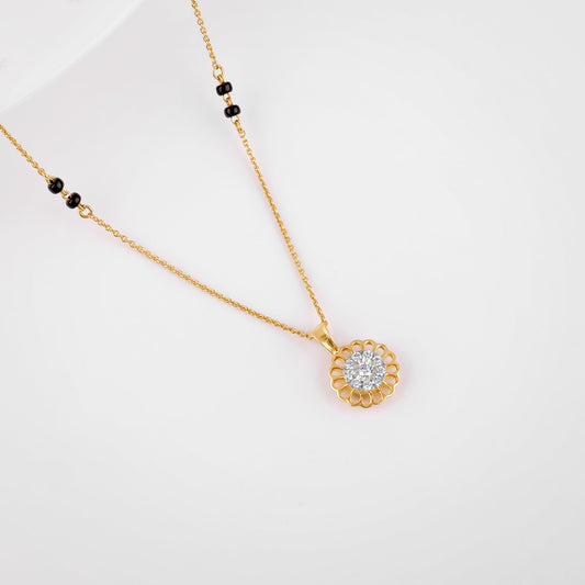 Gold Flora Lab Grown Diamond Mangalsutra