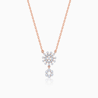 Rose Gold Floral Glimmer Diamond Necklace