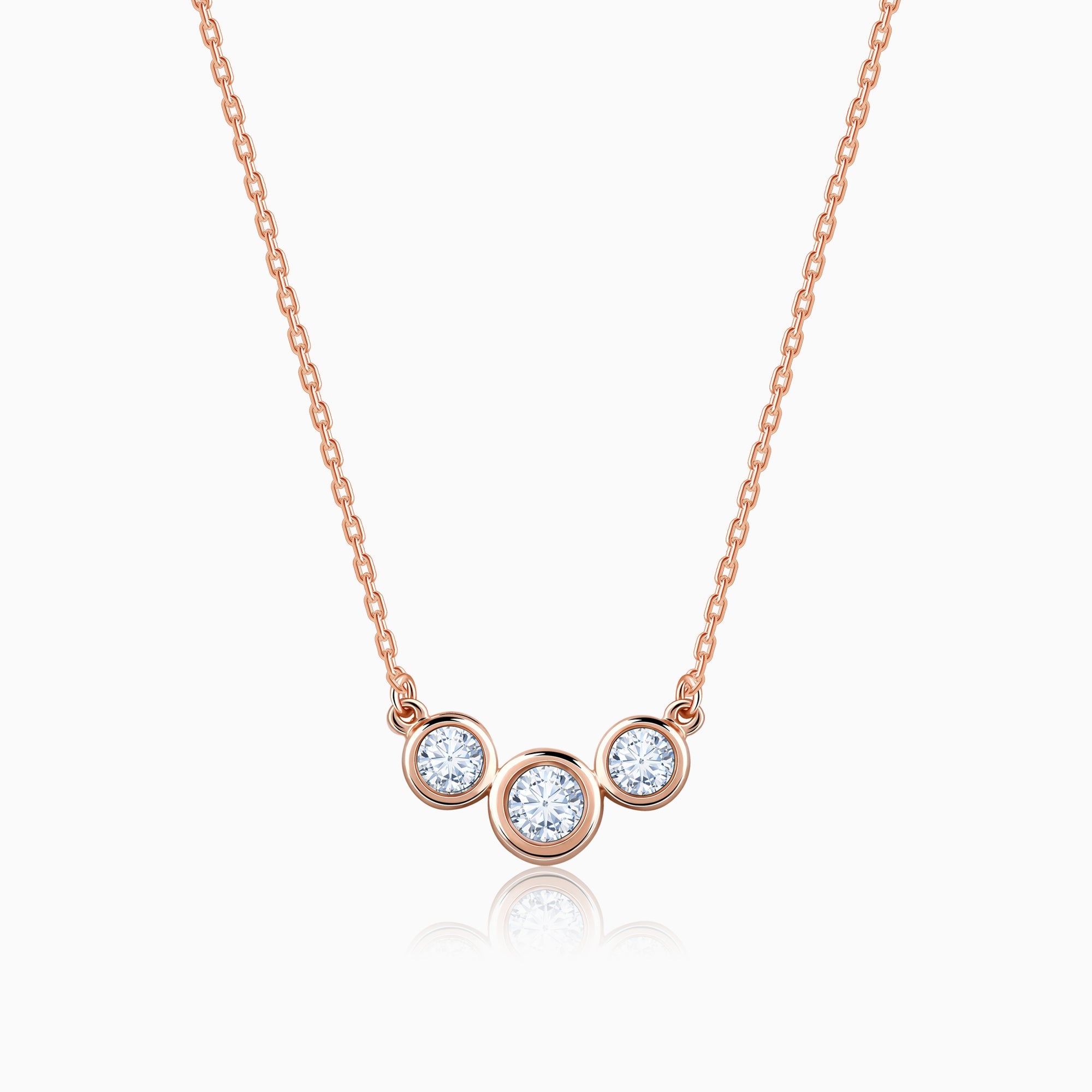 Rose Gold Cercle Diamond Necklace - Image 1