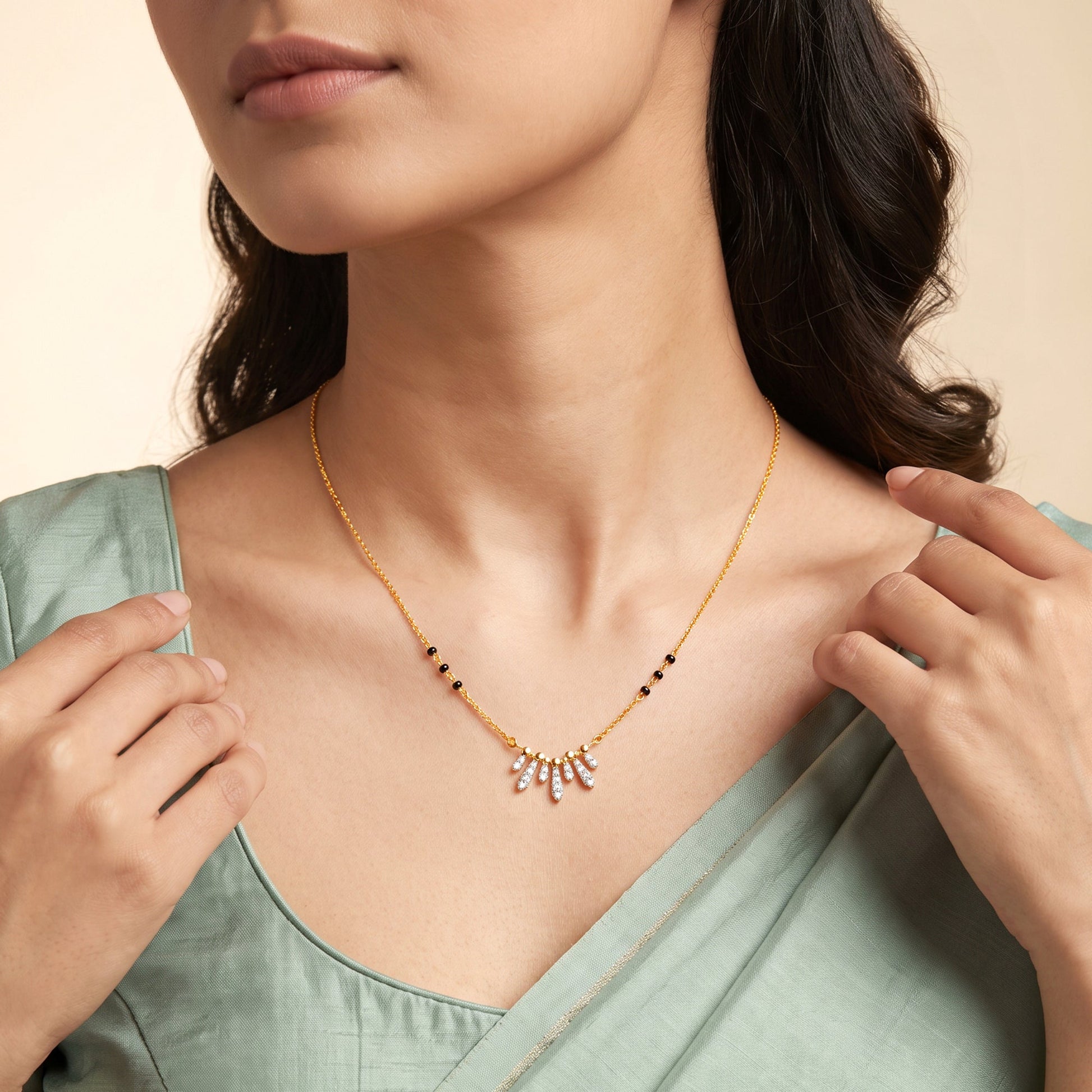 Gold Palisade Lab Grown Diamond Mangalsutra