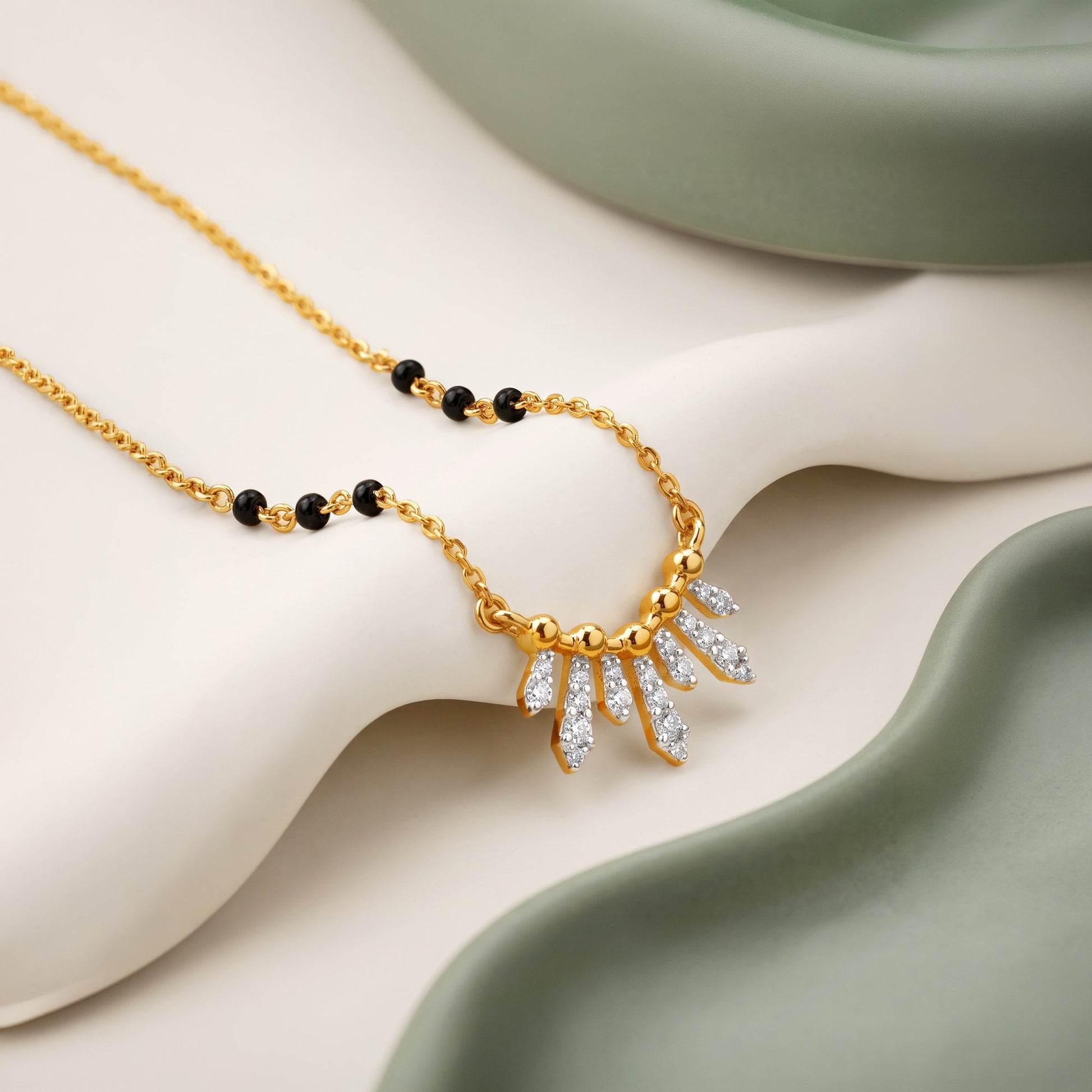 Gold Palisade Lab Grown Diamond Mangalsutra