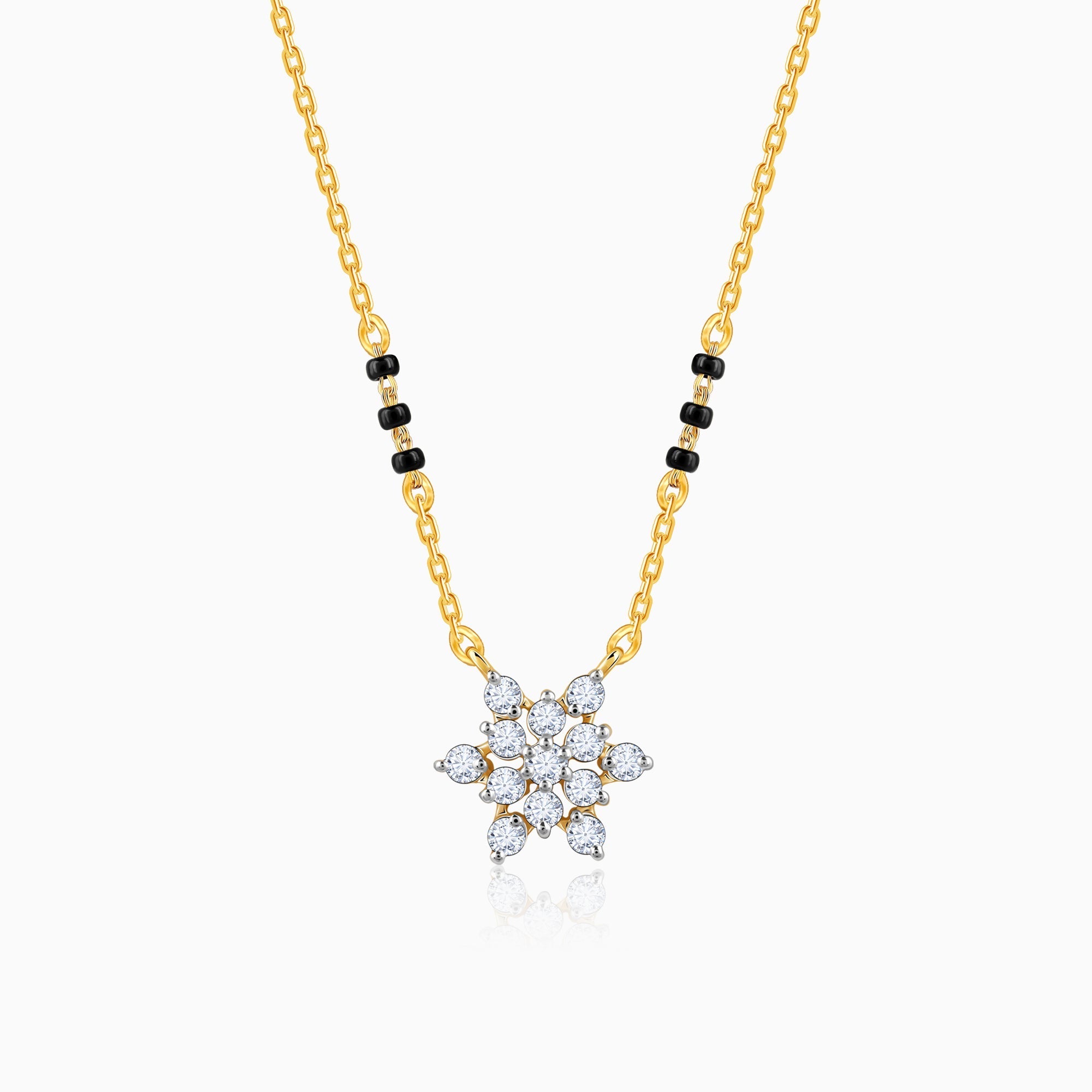 Gold Shubh Lagn Lab Grown Diamond Mangalsutra - Image 1