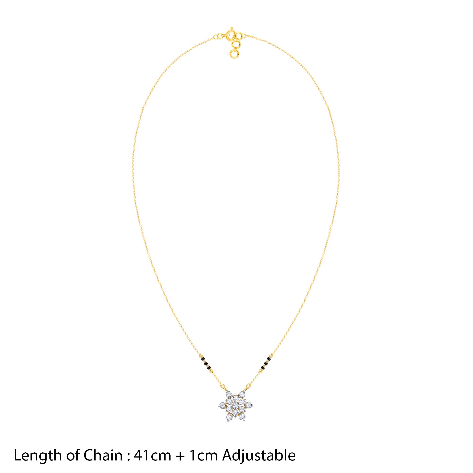 Gold Shubh Lagn Lab Grown Diamond Mangalsutra - view 5