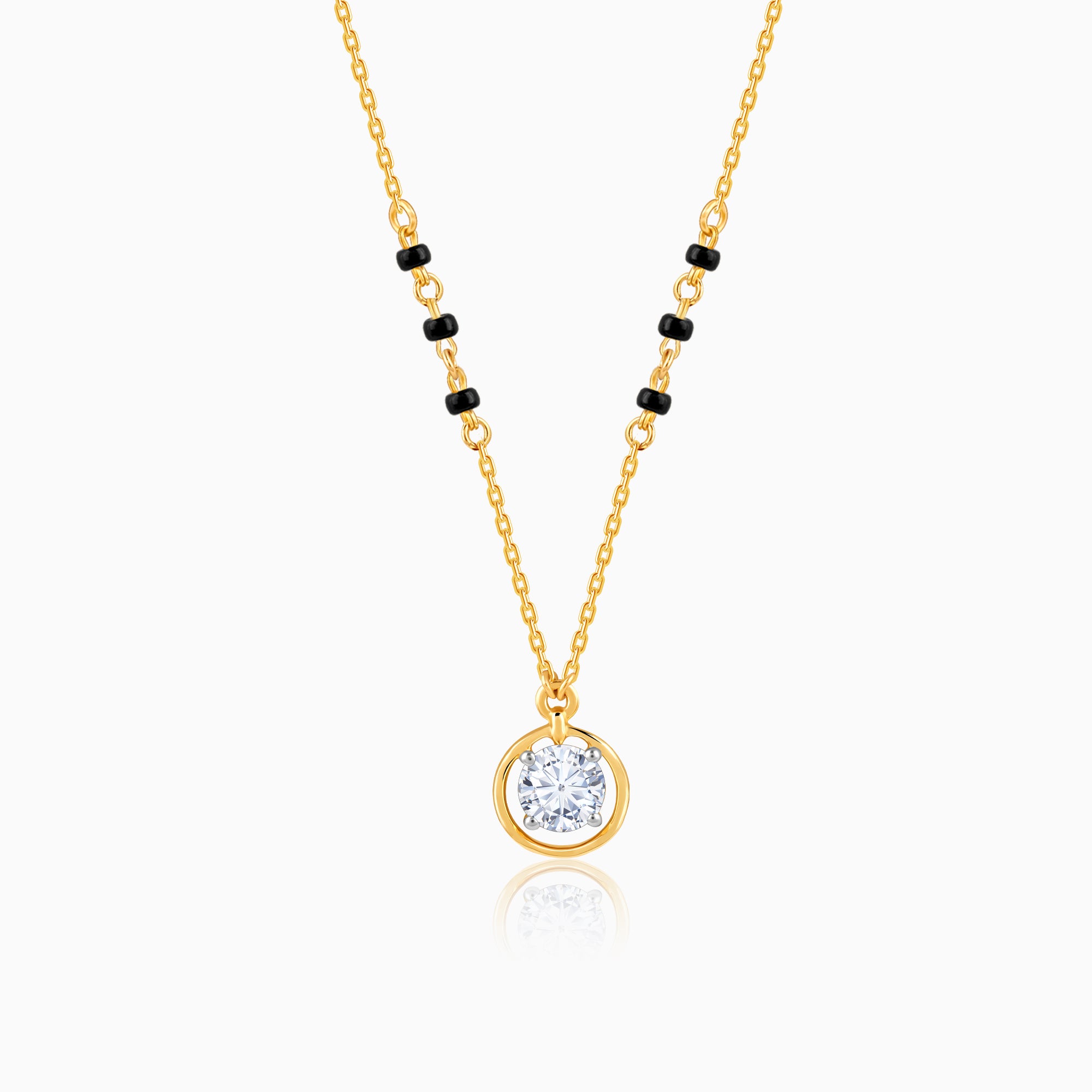 Gold Parinay Solitaire Lab Grown Diamond Mangalsutra - Image 1
