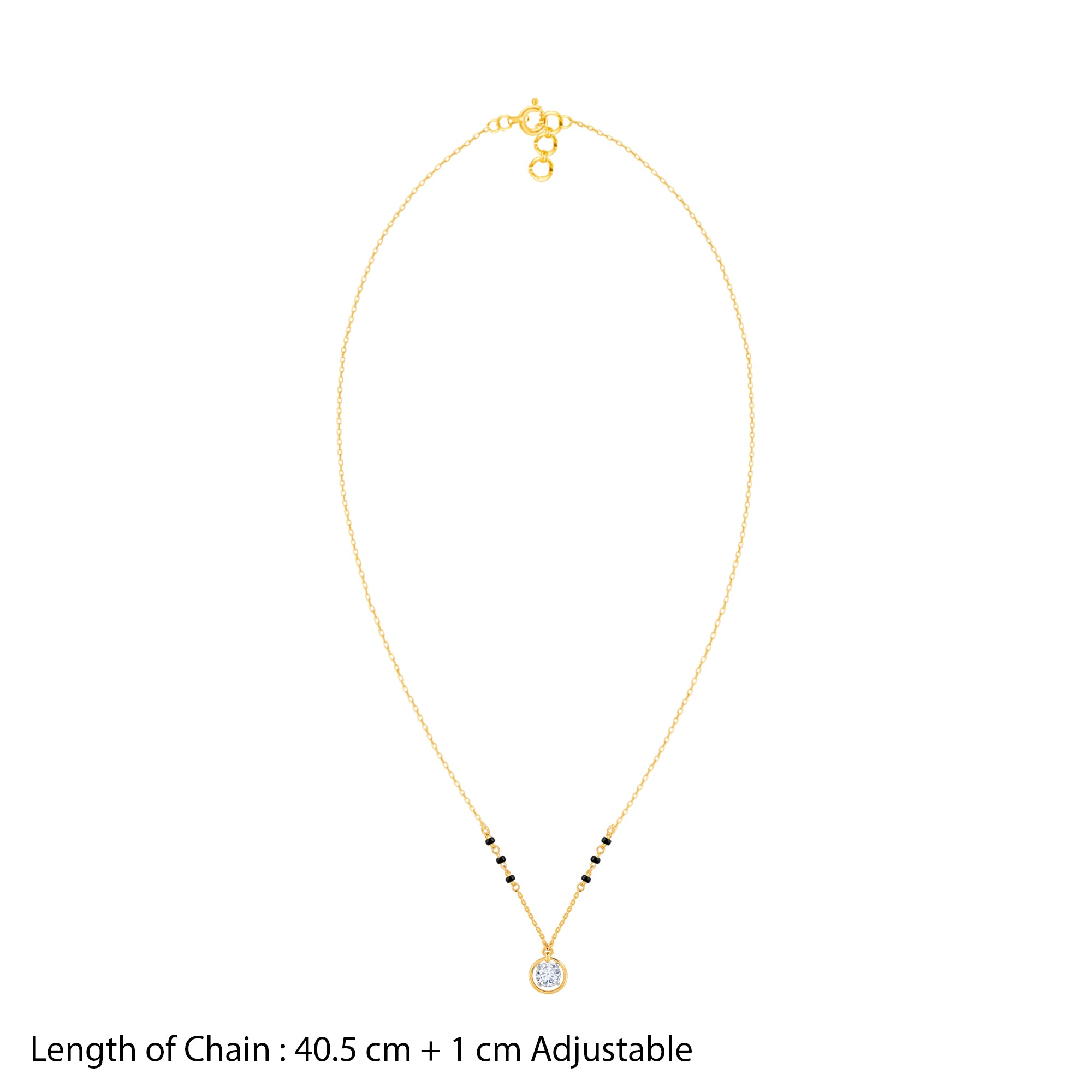Gold Parinay Solitaire Lab Grown Diamond Mangalsutra - view 5