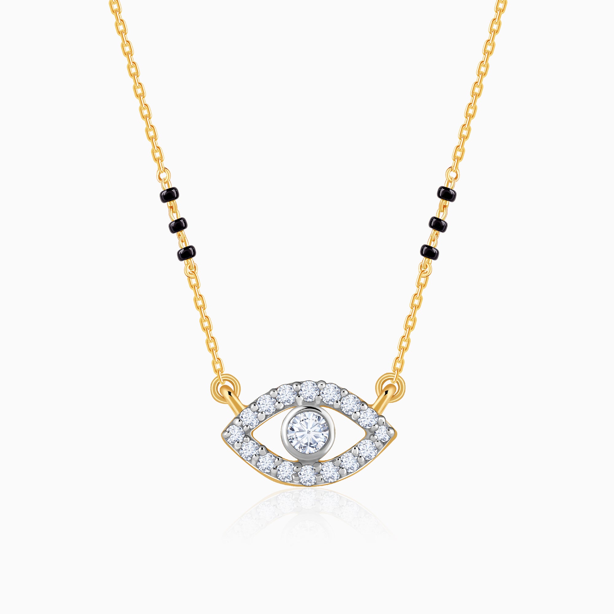Gold Evil Eye Lab Grown Diamond Mangalsutra - Image 1