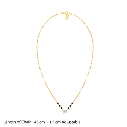 Gold Aarohi Solitaire Lab Grown Diamond Mangalsutra