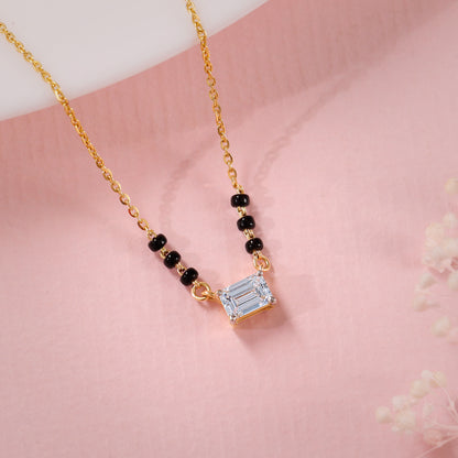 Gold Aarohi Solitaire Lab Grown Diamond Mangalsutra