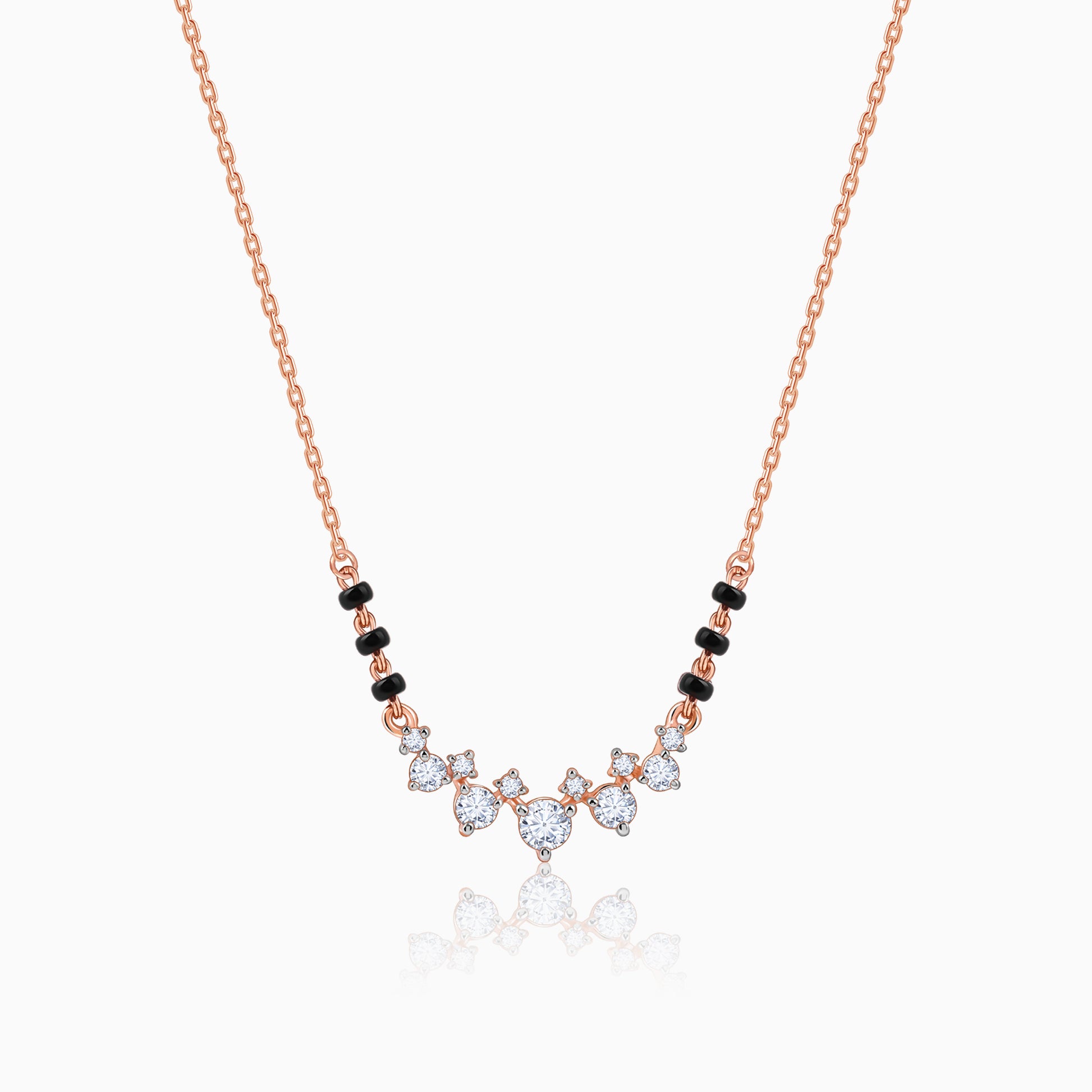 Rose Gold Nisha Diamond Mangalsutra- Rose Gold Mangalsutra For Women