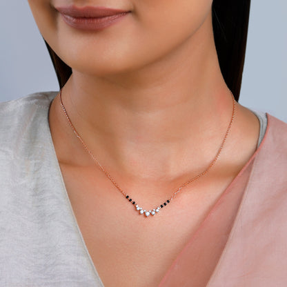 Rose Gold Nisha Lab Grown Diamond Mangalsutra