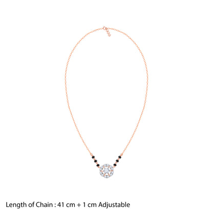 Rose Gold Jeeva Solitaire Lab Grown Diamond Mangalsutra