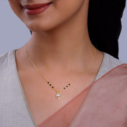 Gold Bandhan Solitaire Lab Grown Diamond Mangalsutra