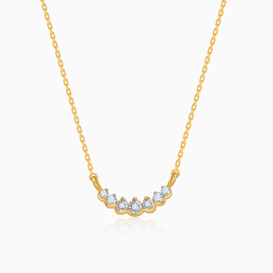 Gold Gleaming Diamond Solitaire Necklace