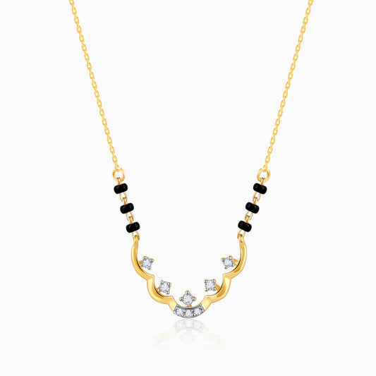 Gold Arched Diamond Mangalsutra