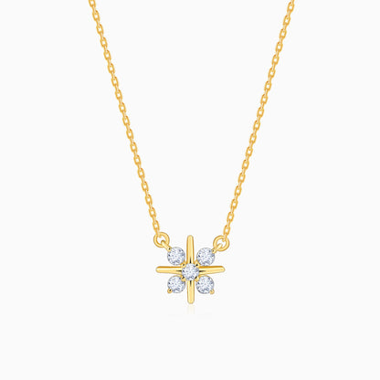 Gold Sunstar Lab Grown Diamond Necklace