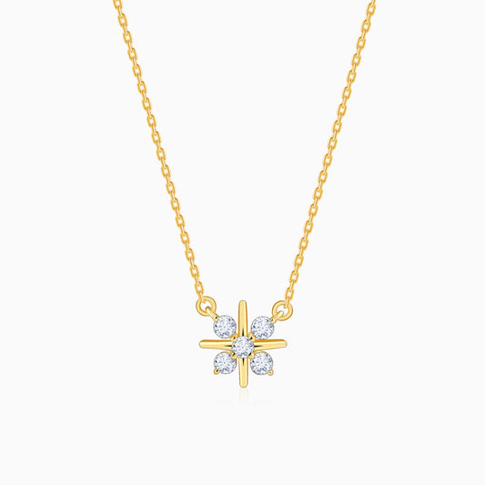 Gold Sunstar Lab Grown Diamond Necklace