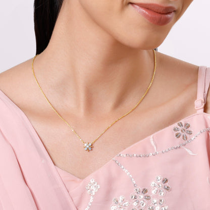 Gold Sunstar Lab Grown Diamond Necklace