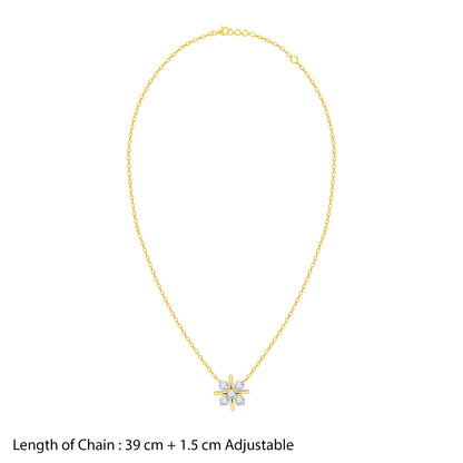 Gold Sunstar Lab Grown Diamond Necklace