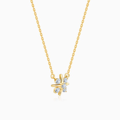 Gold Sunstar Lab Grown Diamond Necklace