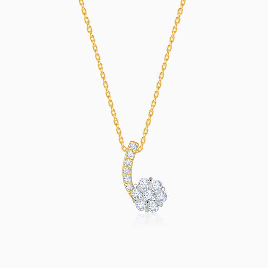 Gold Flowing Flora Lab Grown Diamond Necklace