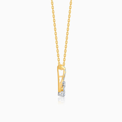 Gold Flowing Flora Lab Grown Diamond Necklace