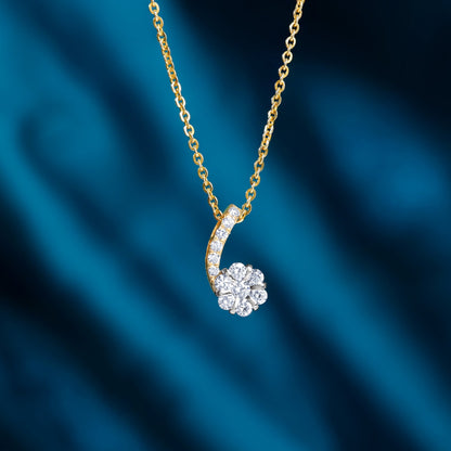 Gold Flowing Flora Lab Grown Diamond Necklace