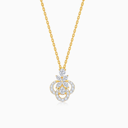 Gold Floral Cluster Lab Grown Diamond Necklace