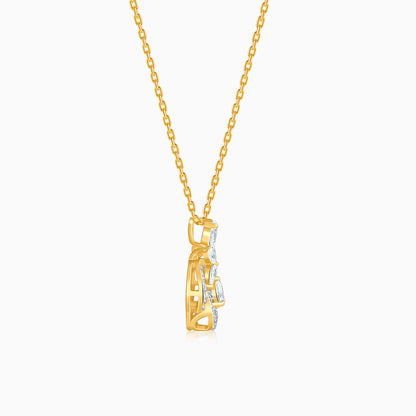Gold Floral Cluster Lab Grown Diamond Necklace