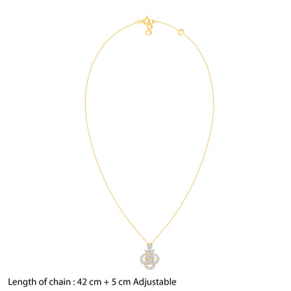 Gold Floral Cluster Lab Grown Diamond Necklace