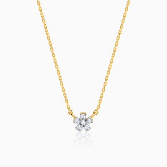 Gold Flora Grace Lab Grown Diamond Necklace