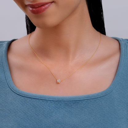 Gold Flora Grace Lab Grown Diamond Necklace