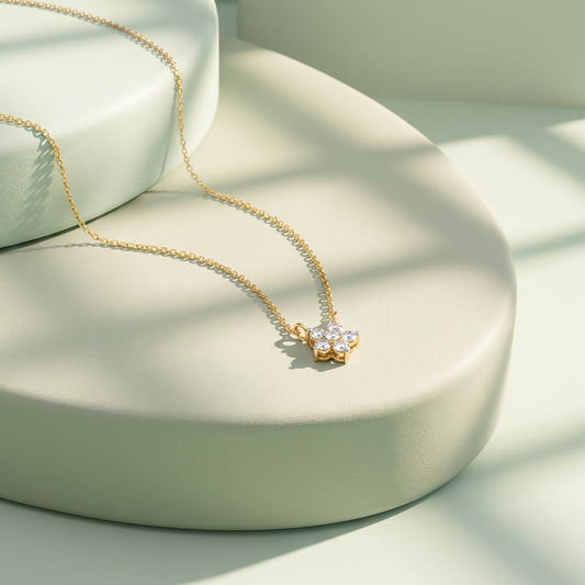 Gold Astrelle Grace Lab Grown Diamond Necklace