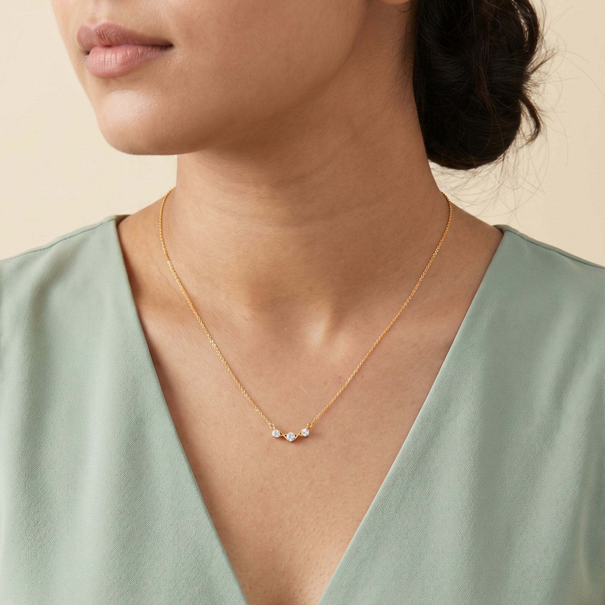 Gold Starlit Verse Lab Grown Diamond Necklace