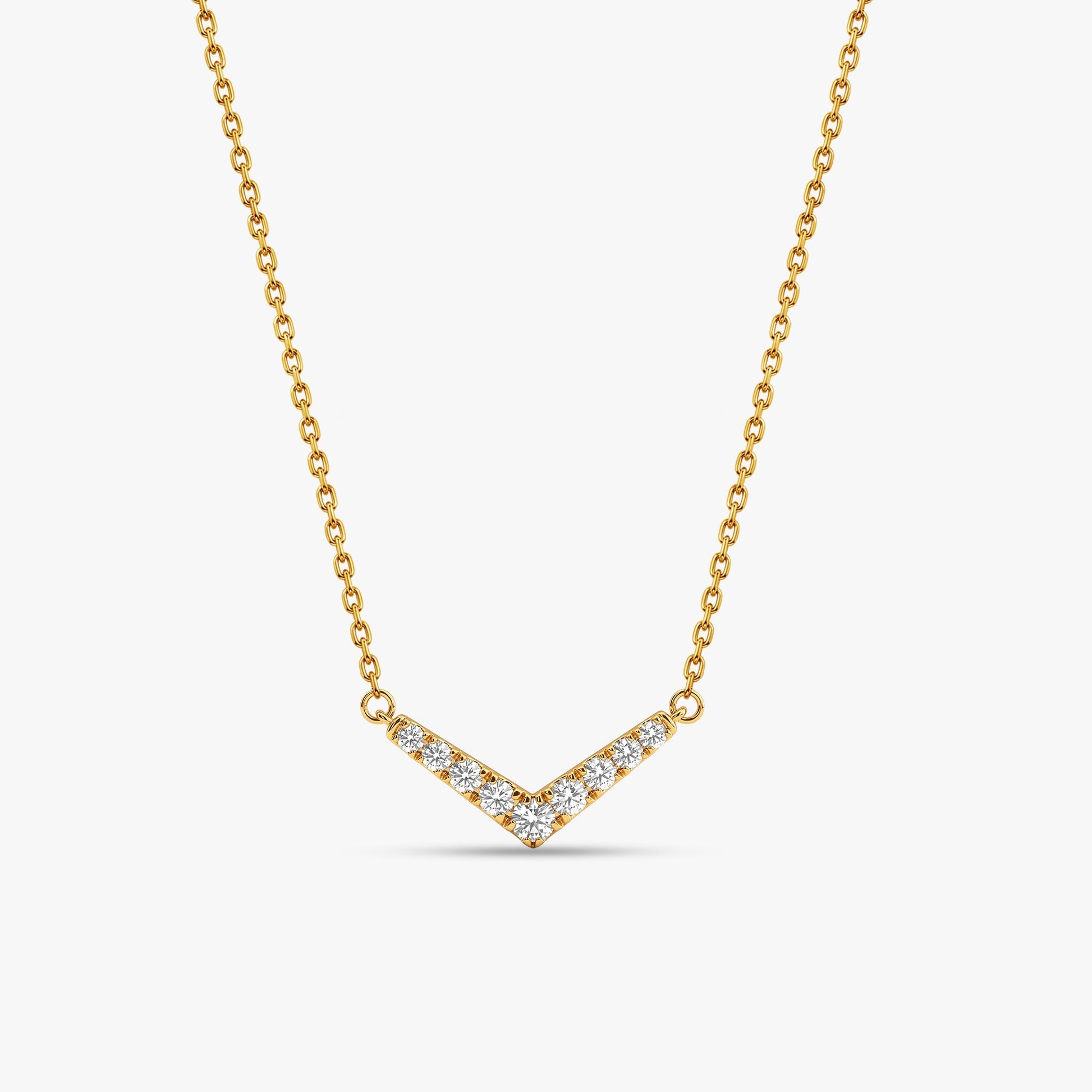 Gold Chevron Lumiere Lab Grown Diamond Necklace