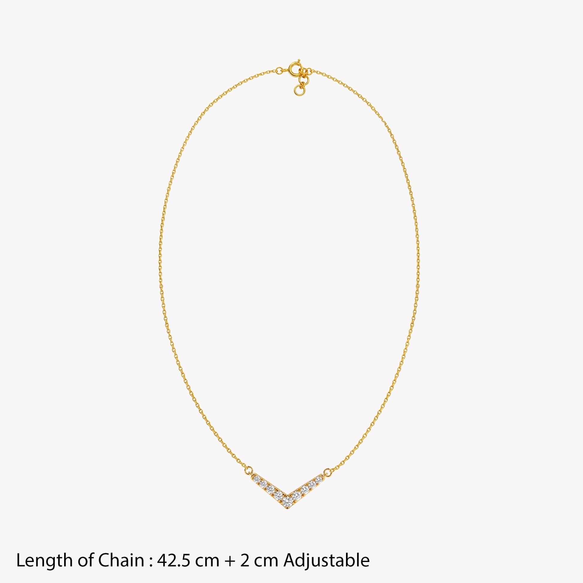 Gold Chevron Lumiere Lab Grown Diamond Necklace