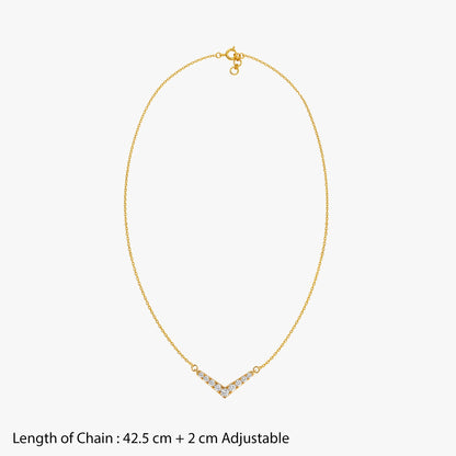 Gold Chevron Lumiere Lab Grown Diamond Necklace