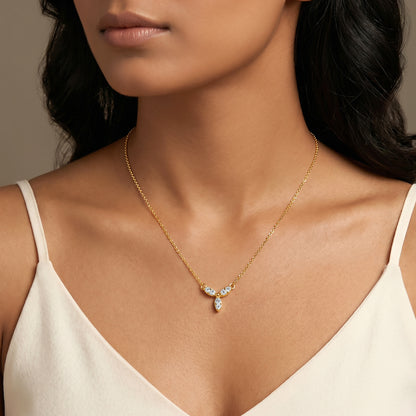 Gold Floris Glow Lab Grown Diamond Necklace