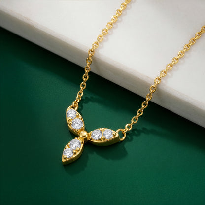 Gold Floris Glow Lab Grown Diamond Necklace