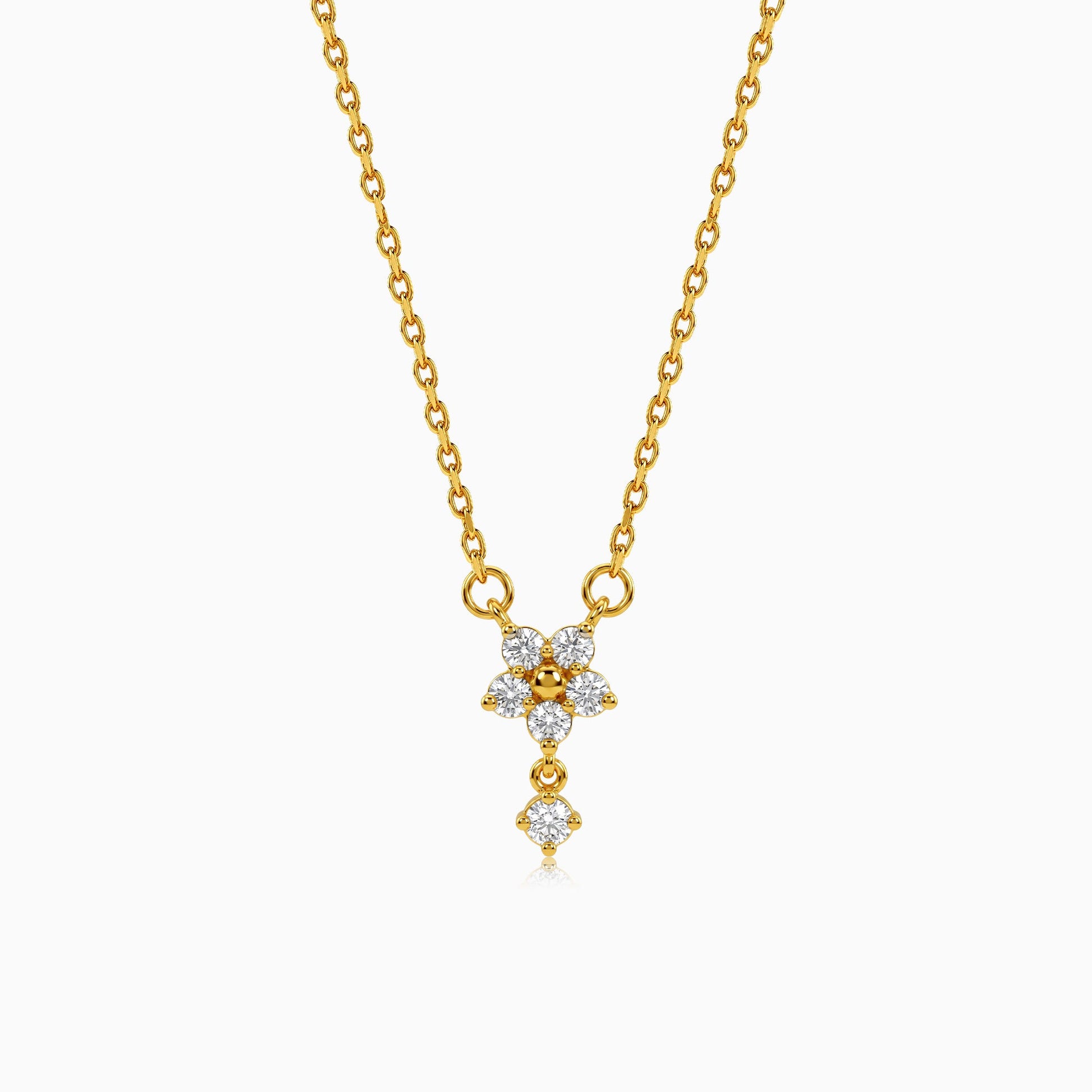 Gold Divine Blossom Lab Grown Diamond Necklace