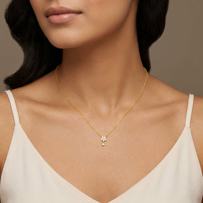 Gold Divine Blossom Lab Grown Diamond Necklace